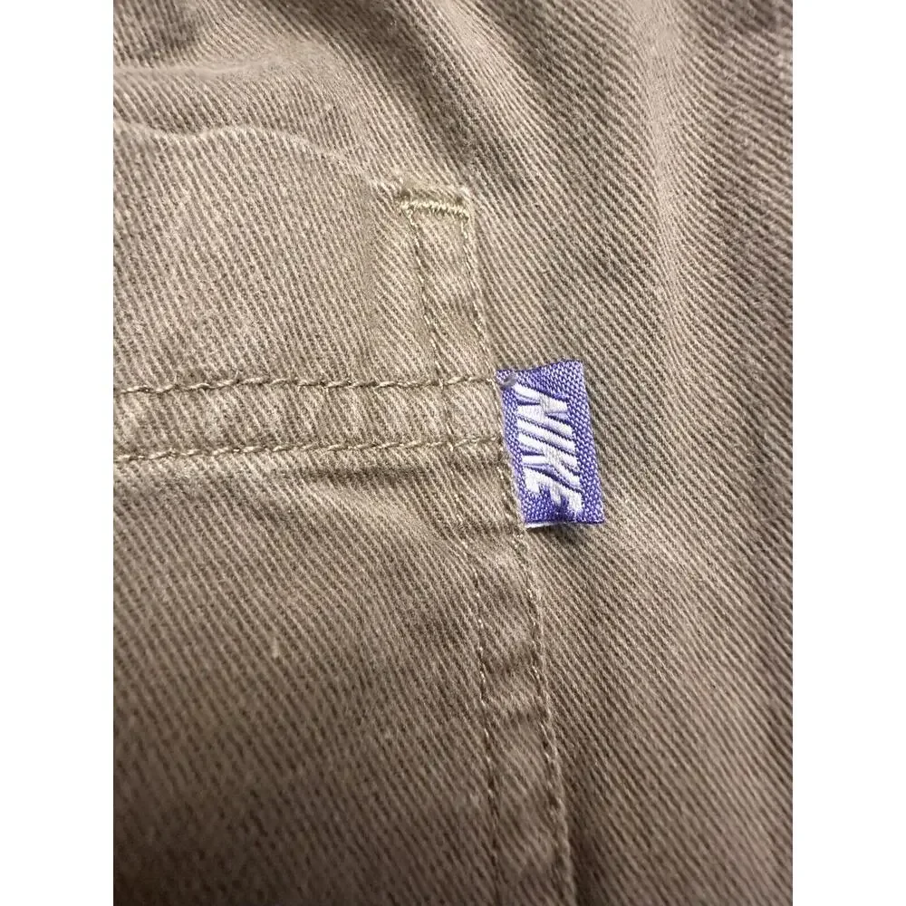 Vintage Nike Girls Size Medium Pull On Khaki Shorts Golf Walking Geometric Hem